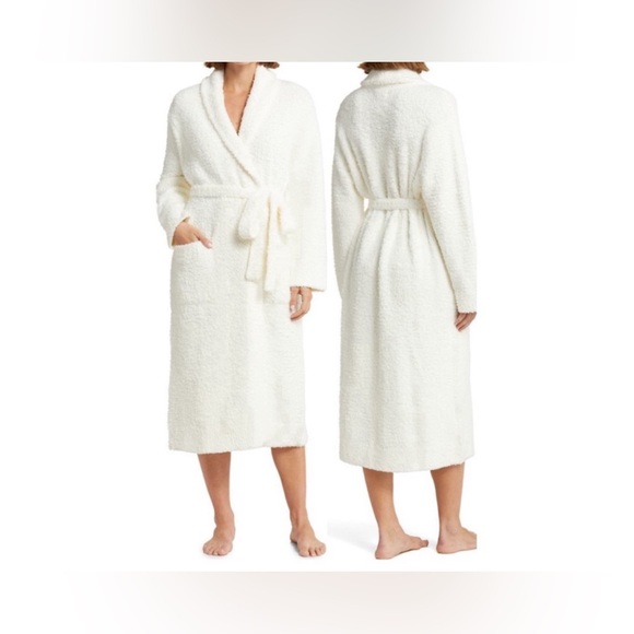 BAREFOOT DREAMS Cozy Chic White Fluffy Robe with Pockets NWT Multiple Sizes - Picture 1 of 15